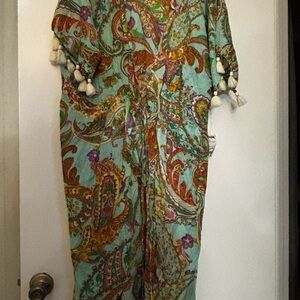 Colorful Paisley Kimono with Tassels